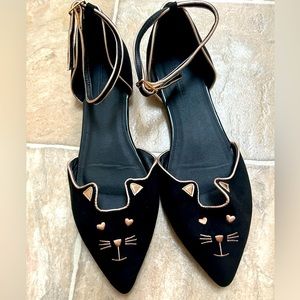 O.SOS Cat Flats with Ankle Strap Size 8